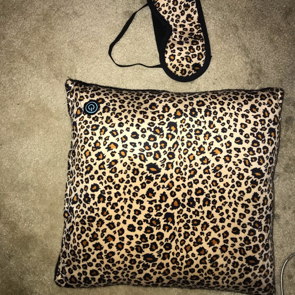 Leopard print pillow/eye mask think heated pillow